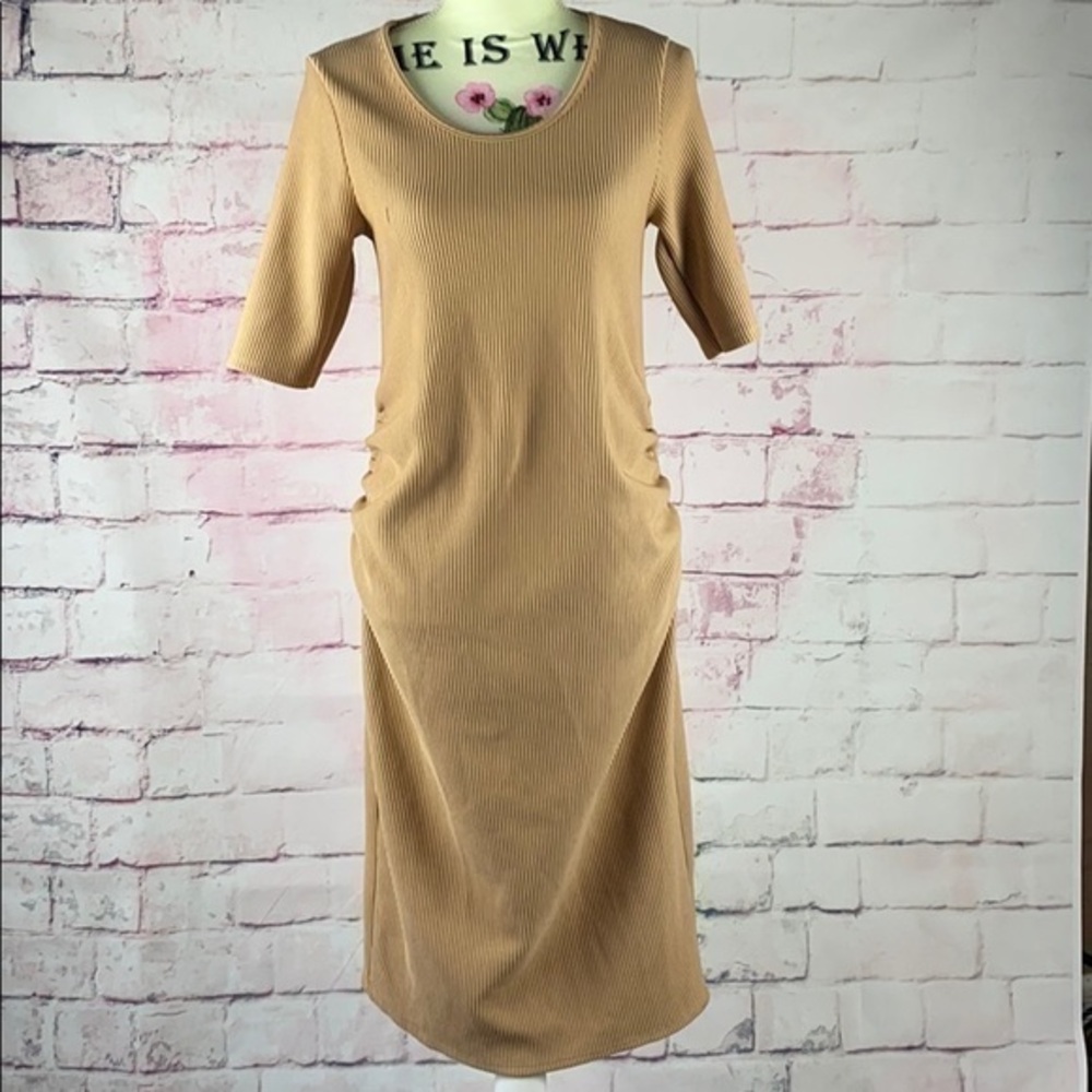BLUEBELLE Tan Bodycon Maternity Dress